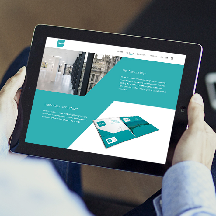 Nucom Group website iPad screenshot